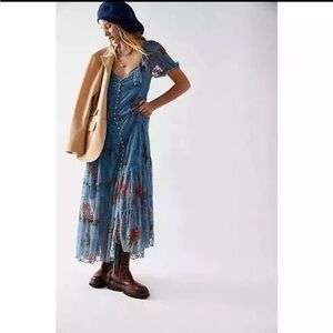 Free People Hollis dress in cook's blue